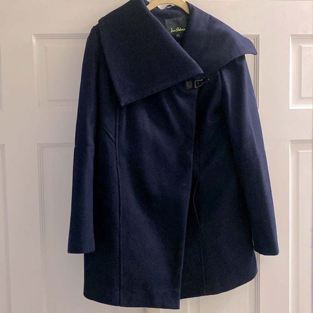 SAM EDELMAN // Navy Wool-Blend Pea Coat - Picture 2 of 9